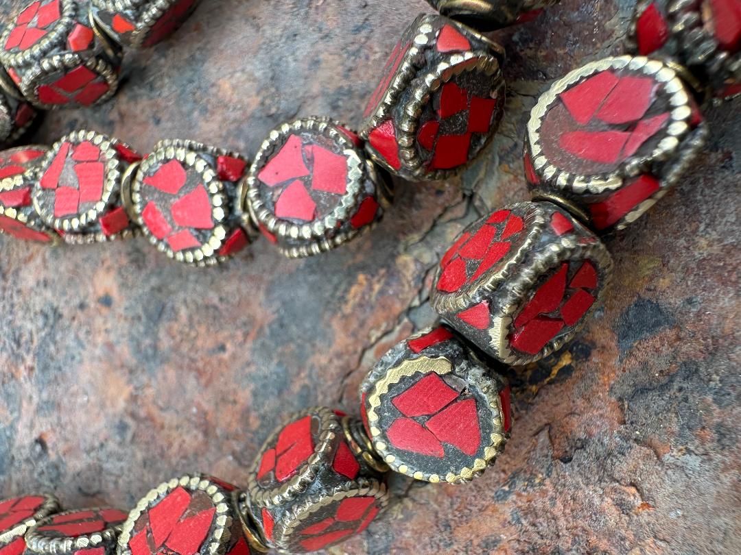 11 mm Tibetan Coral Beads
