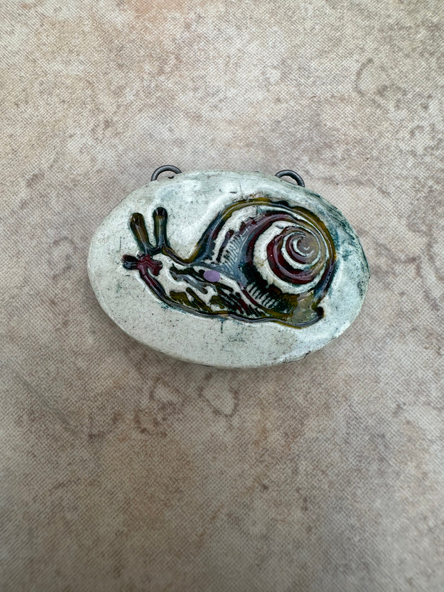 Multi-colored Snail Artisan Ceramic Pendant