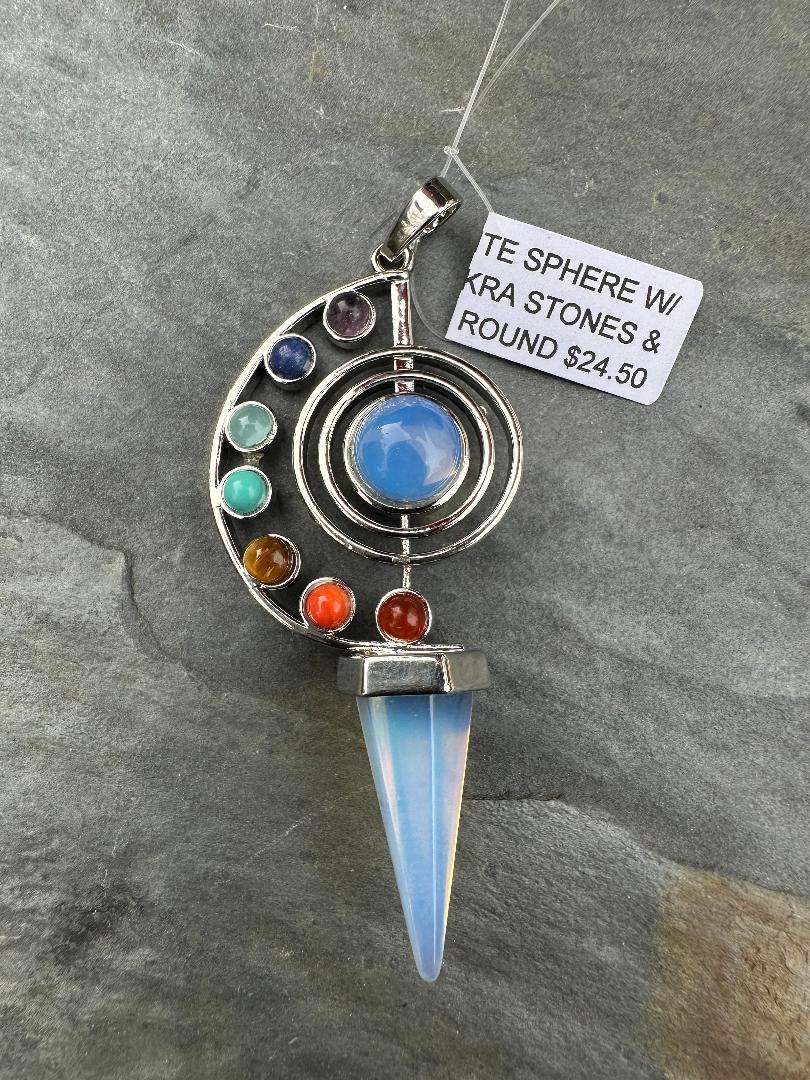 Chakra Pendant with Natural Stone Point