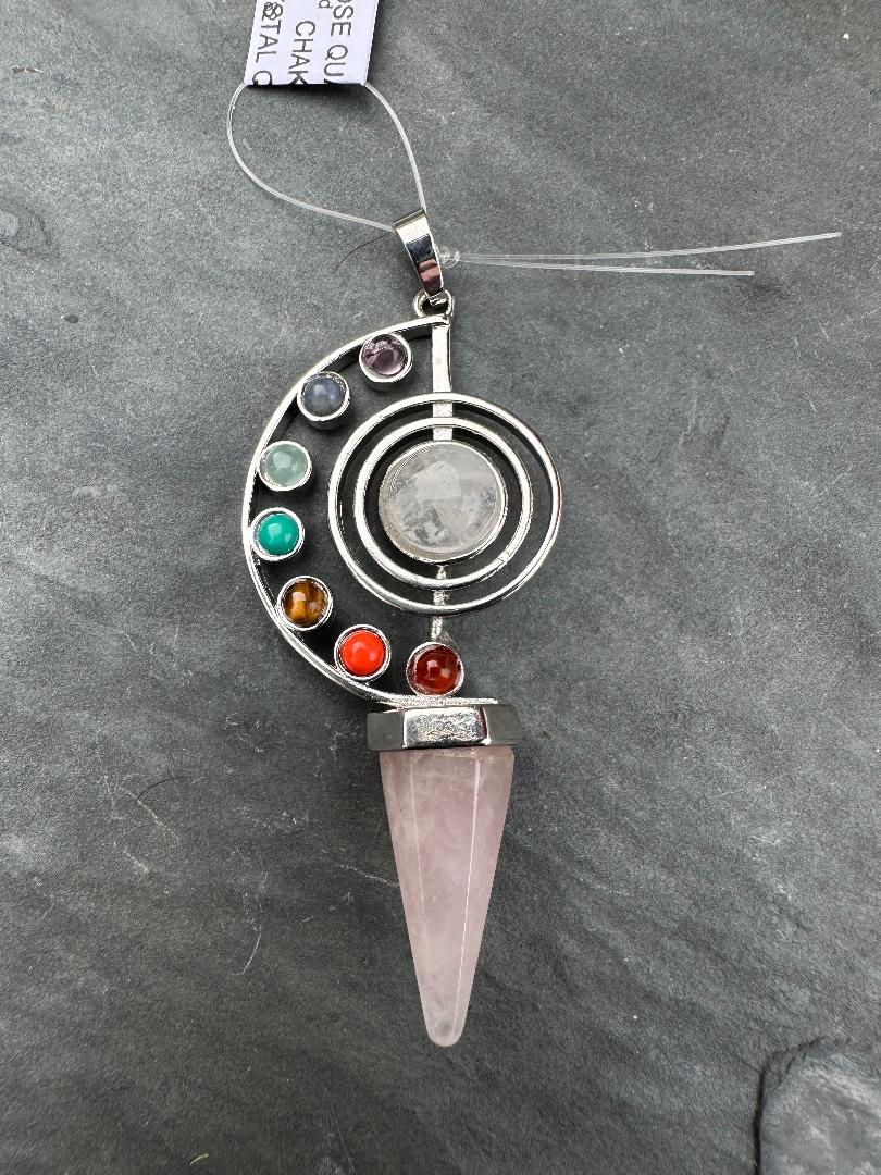 Chakra Pendant with Natural Stone Point