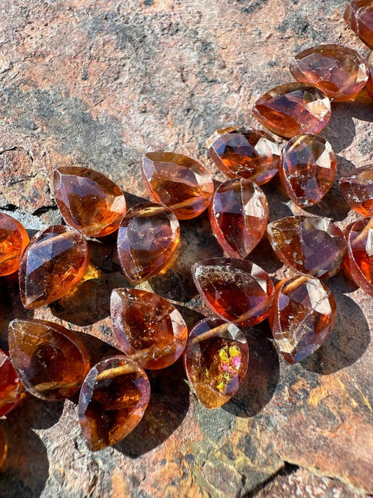 10X6 mm Hessonite Garnet Flat Unusual Drill