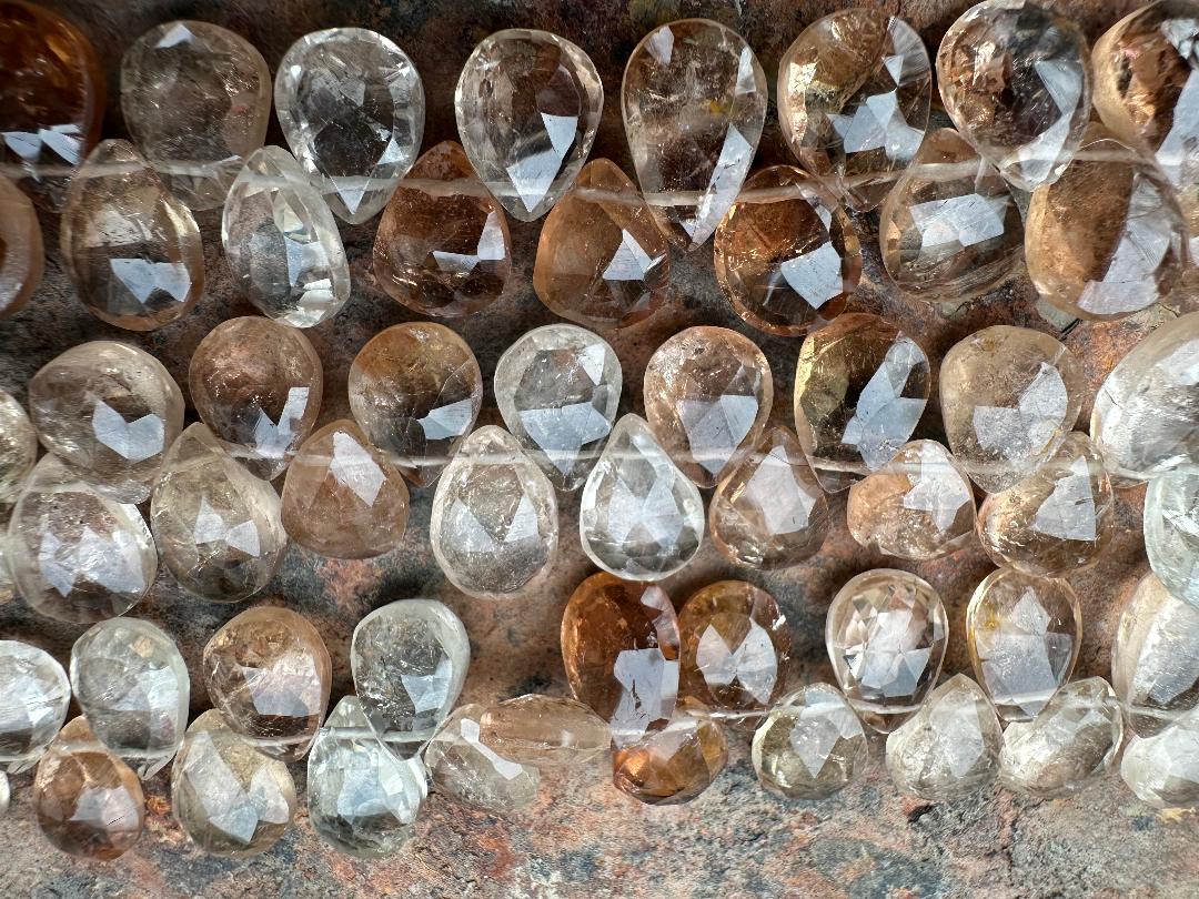 8x10 mm Brown Quartz Faceted Pear Drops