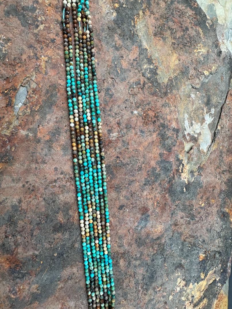 2.5 mm Faceted Variegated Turquoise