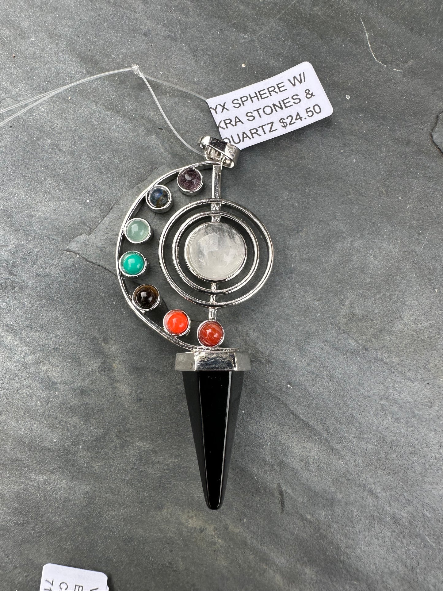 Chakra Pendant with Natural Stone Point