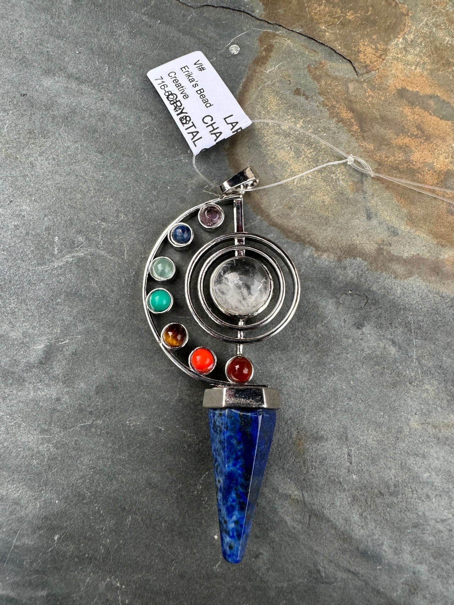 Chakra Pendant with Natural Stone Point