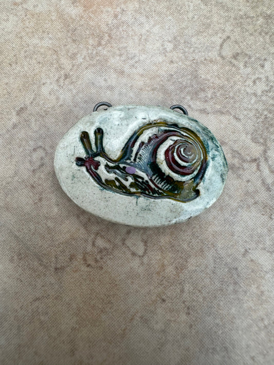 Multi-colored Snail  Artisan Ceramic Pendant