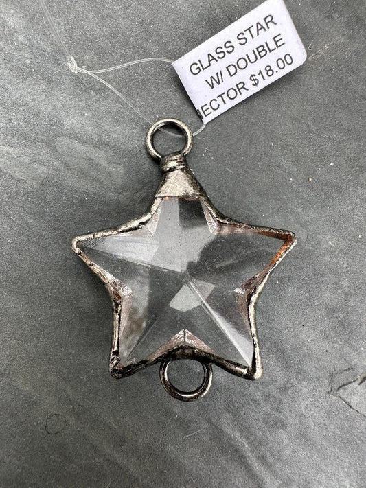 Glass Star Antique Silver w/ 2 connectors