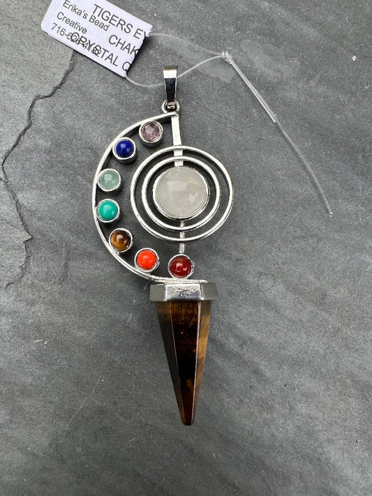 Chakra Pendant with Natural Stone Point