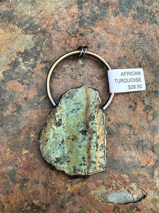 African Turquoise Slab Pendant